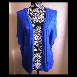 Bright blue cardigan